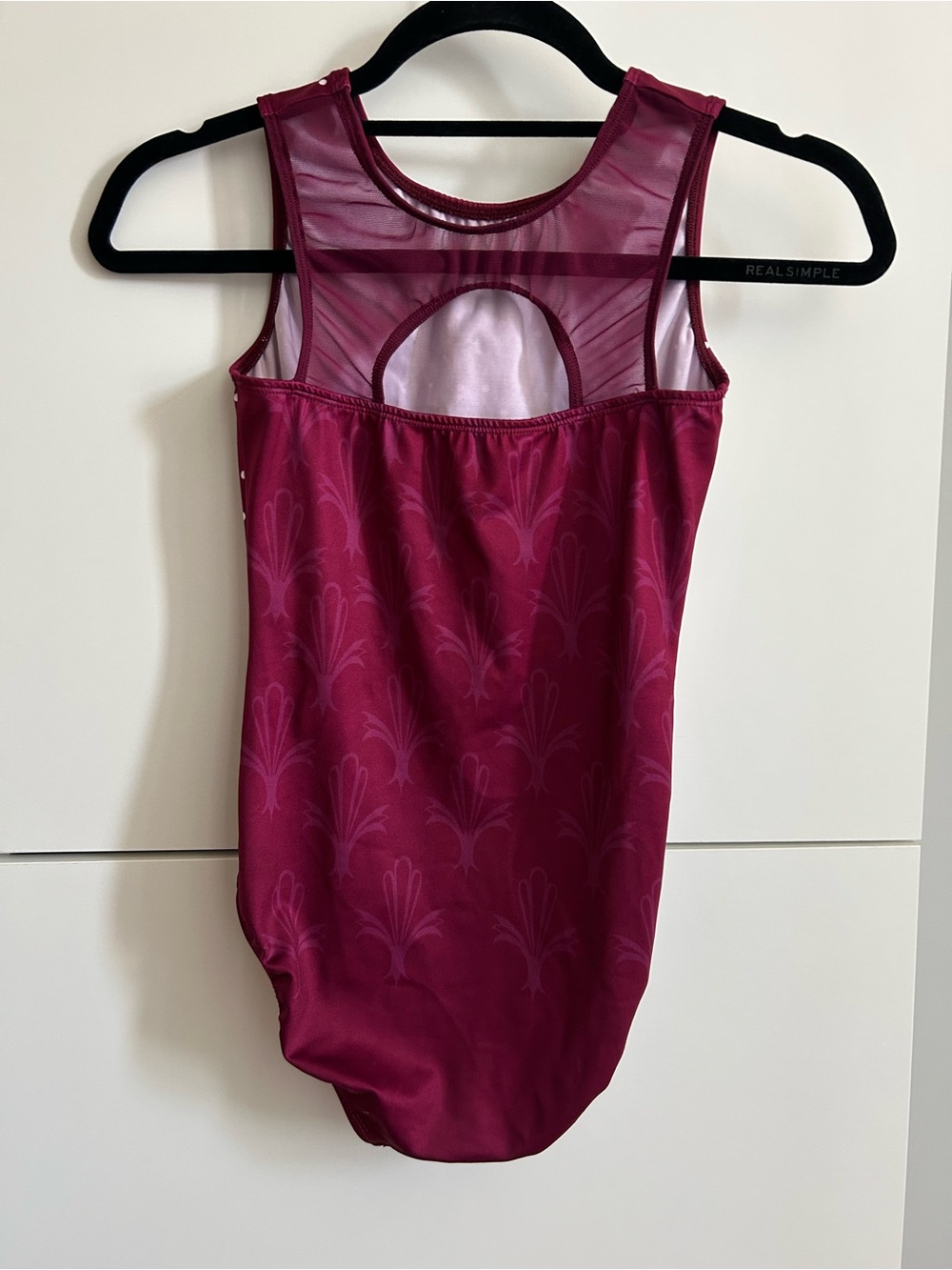GK Maroon Gymnastics Leotard with White Starburst Detail - Adult Medium - Picture 7 of 7